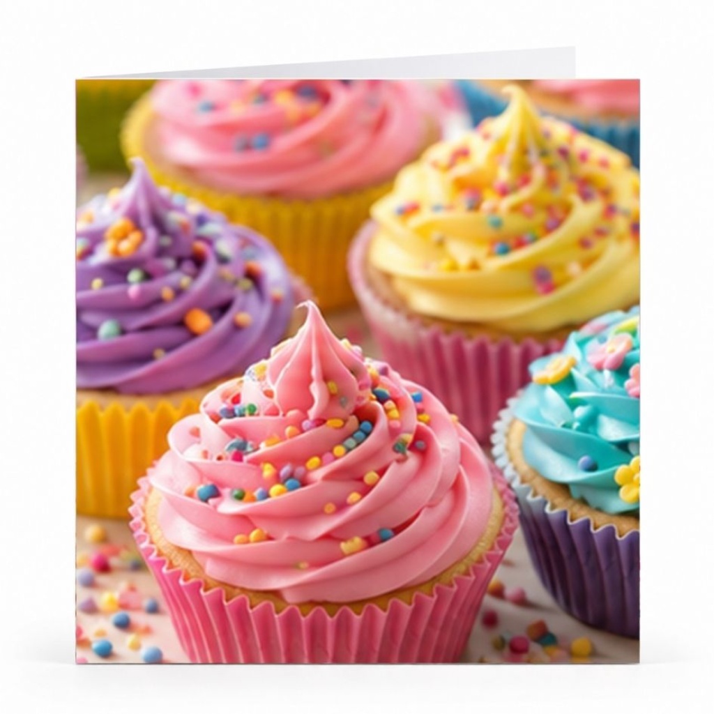 Wenskaart - "Cupecakes - Close Up"