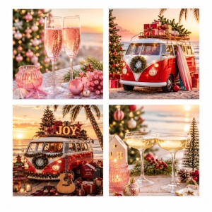 12x luxe dubbele kerstkaarten met envelop – 4 designs – 3 per soort