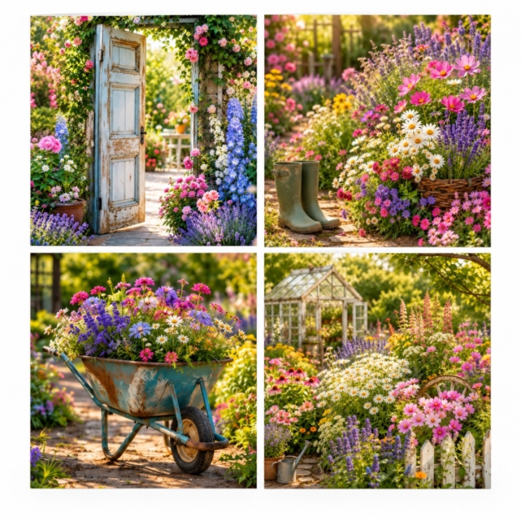 12x luxe dubbele wenskaarten met envelop – 4 designs - In to the Garden – 3 per soort