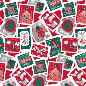 Cadeaupapier Set – Nordic Christmas Collection (5 Stuks) – 200×70 cm – Groen, Crème & Rood – Kerstballen, Winterbloemen, Kerstpost & Dennenbomen – Inpakpapier
