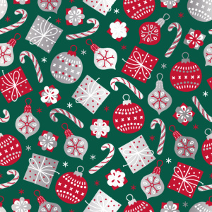 Cadeaupapier Set – Nordic Christmas Collection (5 Stuks) – 200×70 cm – Groen, Crème & Rood – Kerstballen, Winterbloemen, Kerstpost & Dennenbomen – Inpakpapier