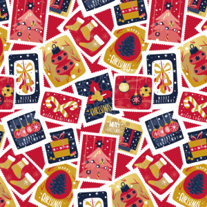 Cadeaupapier Set – Golden Christmas Collection (5 Stuks) – 200×70 cm – Navy, Rood & Goud – Cadeaus, Kerstpost, Hulst & Feestelijke Prints – Inpakpapier