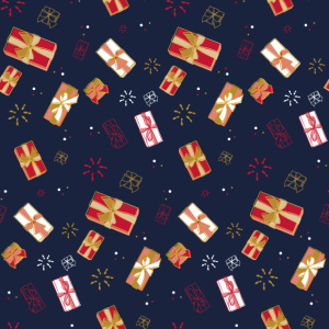 Cadeaupapier Set – Golden Christmas Collection (5 Stuks) – 200×70 cm – Navy, Rood & Goud – Cadeaus, Kerstpost, Hulst & Feestelijke Prints – Inpakpapier