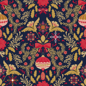 Cadeaupapier Set – Golden Christmas Collection (5 Stuks) – 200×70 cm – Navy, Rood & Goud – Cadeaus, Kerstpost, Hulst & Feestelijke Prints – Inpakpapier