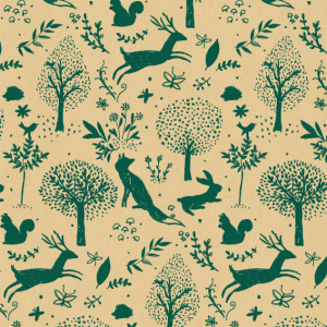 Cadeaupapier Set – Rustic Christmas Collection (5 Stuks) – 200×70 cm – Kraft, Rood & Groen – Rendieren, Wintertakken, Kerstballen & Botanische Prints – Inpakpapier