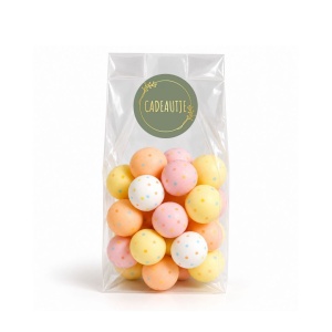 50x Uitdeelzakjes + Sticker (Cadeautje Olijfgroen) - 80 x 40 x 240mm | Blokbodemzakjes transparant | Plastic Zakjes | Cellofaanzakjes