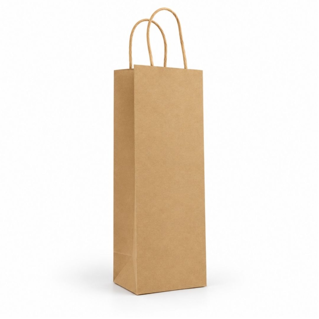 Flestas kraftpapier - Geschikt voor 2 flessen - Bruin