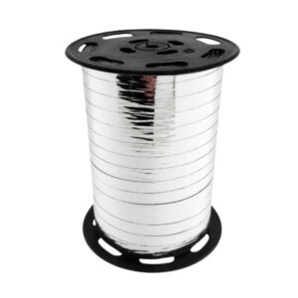 Krullint – metallic 7 mm x 250 meter – zilver **SALE**